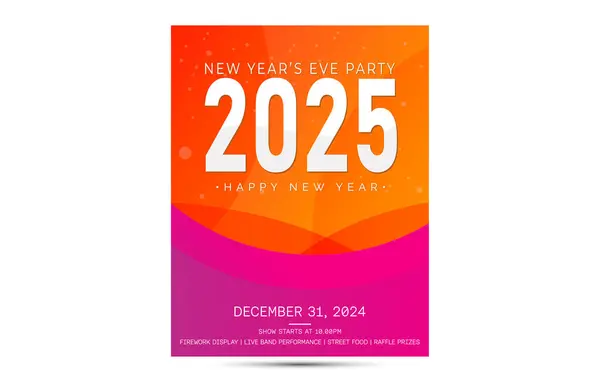 stock vector Flyer design New Year eve 2025 template, card, banner. Vector illustration