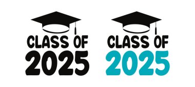 2025 Sınıfı Alıntı Tipografi İllüstrasyon Mezuniyet Kutlama Kartı Vektör Tasarımı