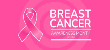 Meme Kanseri Farkındalığı Ay vektör tebrik kartları, afişler, posterler, moda tasarımı kapsıyor 