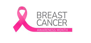 Meme Kanseri Farkındalığı Ay vektör tebrik kartları, afişler, posterler, moda tasarımı kapsıyor 