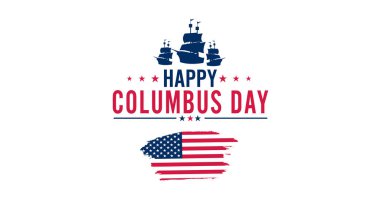 Columbus Günü Kolomb 'u gemi silueti Vektör illüstrasyon Günü arkaplan tasarımı ile kutluyor. 