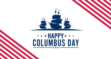Columbus Günü Kolomb 'u gemi silueti Vektör illüstrasyon Günü arkaplan tasarımı ile kutluyor. 