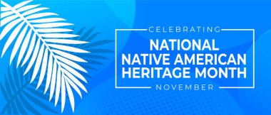 Native american heritage Month greeting Vector banner, poster, card, content for social media with the text Native american heritage background clipart