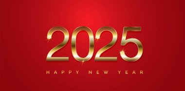 Yeni Yıl 2025 'iniz kutlu olsun. El ilanları ve tebrik kartları ya da yeni yıl partisi davetiyeleri.