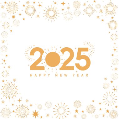Altın Grafik elementleri yıldız Banner, poster, post tasarım ile Mutlu yıllar 2025