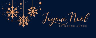 Christmas greeting card french, Merry Christmas and happy new year background banner, header clipart