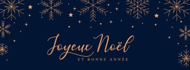 Christmas greeting card french, Merry Christmas and happy new year background banner, header clipart