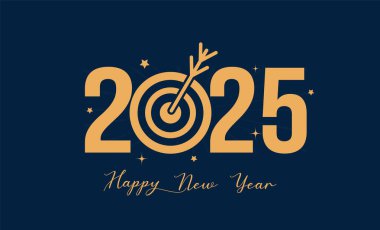 2025 Happy New Year Fireworks gold border stars Web Banner design. Happy New Year Wishes Greetings Background Template. Happy New Year 2025 clipart