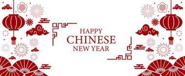 Mutlu Çin Yeni Yılı 2025, Altın Grafik elementli Çin burcu yılan sembolü Afiş, poster, post tasarımı kırmızı renkli modern tasarım, kart için altın renkler, afiş