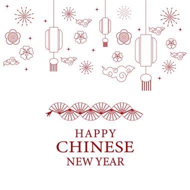 Mutlu Çin Yeni Yılı 2025, Altın Grafik elementli Çin burcu yılan sembolü Afiş, poster, post tasarımı kırmızı renkli modern tasarım, kart için altın renkler, afiş