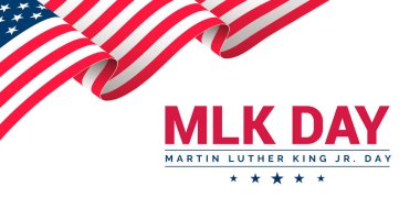 Martin Luther King 'i, Amerika Birleşik Devletleri' nin Ocak ayındaki küçük bayramını, vatansever Amerikan unsurlarını kutlayın. Poster, kart, afiş, arkaplan