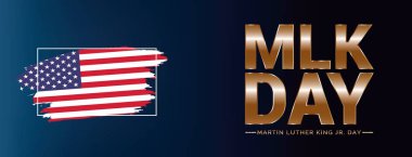 Martin Luther King 'i, Amerika Birleşik Devletleri' nin Ocak ayındaki küçük bayramını, vatansever Amerikan unsurlarını kutlayın. Poster, kart, afiş, arkaplan