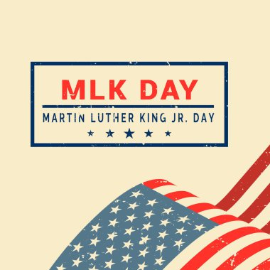 Martin Luther King 'i, Amerika Birleşik Devletleri' nin Ocak ayındaki küçük bayramını, vatansever Amerikan unsurlarını kutlayın. Poster, kart, afiş, arkaplan