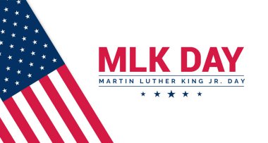 Martin Luther King 'i, Amerika Birleşik Devletleri' nin Ocak ayındaki küçük bayramını, vatansever Amerikan unsurlarını kutlayın. Poster, kart, afiş, arkaplan