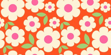 Dikişsiz desen vektör çizim çiçek