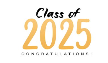 2025 Mezuniyet Sınıfı Retro Typography 'dan alıntı yapıyorum. Beyaz arkaplanda izole edilmiş yazdırma için vektör tasarımı. Mezuniyet 2025. Son sınıf şablonu. Mezuniyet el yazısı vektör harfi kaligrafi