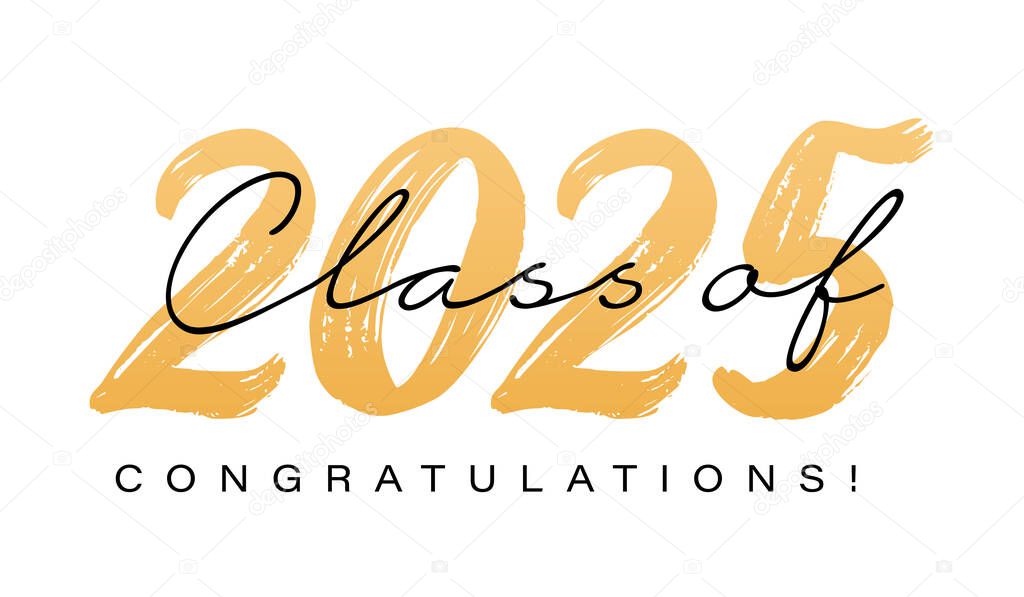 Senior class of 2025 Graduation Quote Retro Typography. Vector design for print isolated on white background. Graduation 2025.Senior year template. graduation Handwritten vector lettering calligraphy