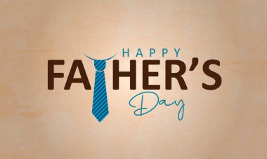 Babalar Günün kutlu olsun tebrik kartı kravatı ve vektör illüstrasyonun. Babalar Günü Kaligrafi şablonu duvar kağıdı.