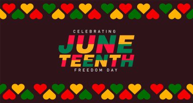 Haziran 'ın Haziran' ı ulusal bağımsızlık günü. Afro-Amerikan Bağımsızlık Günü. Haziran bayramı bayrağı, Vektör illüstrasyon Arkaplanı