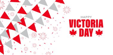 Victoria Day Canada Tatil Afişi. Harflerle vektör illüstrasyonu.