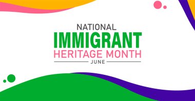 Posta Tasarımı Arkaplanlı Ulusal Göçmen Mirası Aylık Kutlama Bayrağı