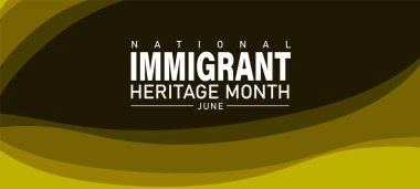 Posta Tasarımı Arkaplanlı Ulusal Göçmen Mirası Aylık Kutlama Bayrağı