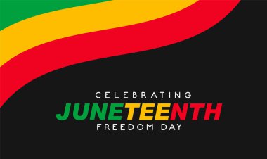 19 Haziran Bağımsızlık Günü 'nde. Özgürlük ya da Özgürlük Günü. Amerikan tarihinin bir kutlaması. Vektör illüstrasyonu