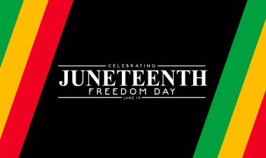 19 Haziran Bağımsızlık Günü 'nde. Özgürlük ya da Özgürlük Günü. Amerikan tarihinin bir kutlaması. Vektör illüstrasyonu