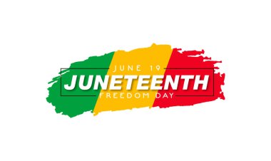 19 Haziran Bağımsızlık Günü 'nde. Özgürlük ya da Özgürlük Günü. Amerikan tarihinin bir kutlaması. Vektör illüstrasyonu