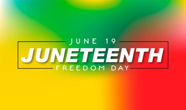 19 Haziran Bağımsızlık Günü 'nde. Özgürlük ya da Özgürlük Günü. Amerikan tarihinin bir kutlaması. Vektör illüstrasyonu