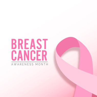 Göğüs kanseri farkındalığı ve pembe arka planda sallanan kurdele