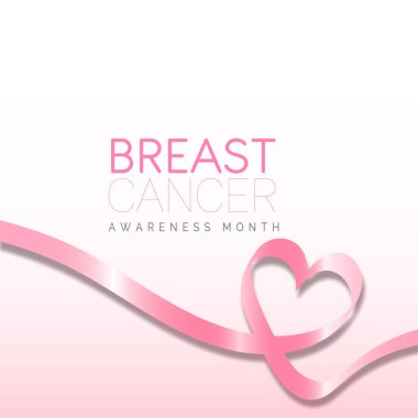 Göğüs kanseri farkındalığı ve pembe arka planda sallanan kurdele