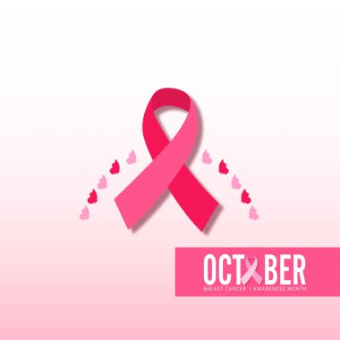 Göğüs kanseri farkındalığı ve pembe arka planda sallanan kurdele