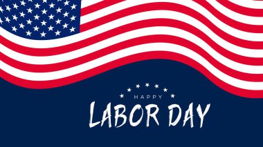 Mutlu İşçi Bayramı ABD posteri hikaye, kart, afiş, vektör illüstrasyon geçmişi