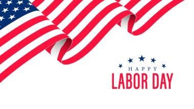 Mutlu İşçi Bayramı ABD posteri hikaye, kart, afiş, vektör illüstrasyon geçmişi