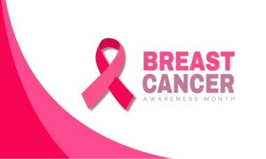 Arka planda, poster, afiş ve illüstrasyon için meme kanseri farkındalığı ayı kampanyası tasarımı izole edildi