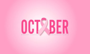 Arka planda, poster, afiş ve illüstrasyon için meme kanseri farkındalığı ayı kampanyası tasarımı izole edildi