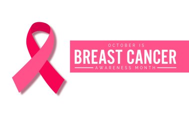 Arka planda, poster, afiş ve illüstrasyon için meme kanseri farkındalığı ayı kampanyası tasarımı izole edildi