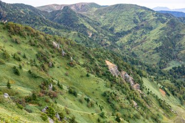 Shibu 'nun harika manzarası Japonya' da Shiga Kogen 'i geçiyor..