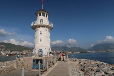 Türkiye 'nin Alanya kentindeki deniz feneri