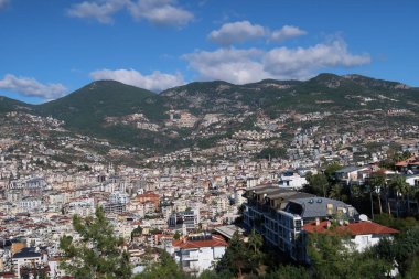 Türkiye 'nin Alanya kentinin panoramik çekimi