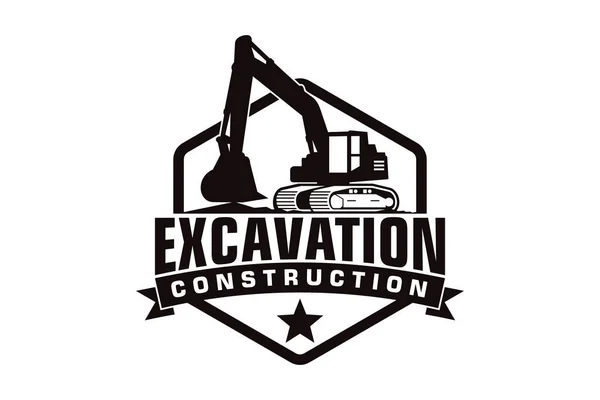 Excavator Logo Template Vector Heavy Equipment Logo Vector Construction Company — Stock Vector