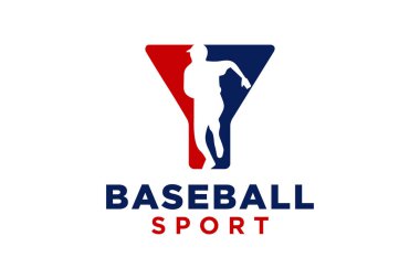 Y harfi beysbol logo vektör şablonu