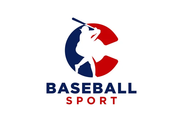 Carta Logotipo Béisbol Icono Vector Plantilla — Vector de stock