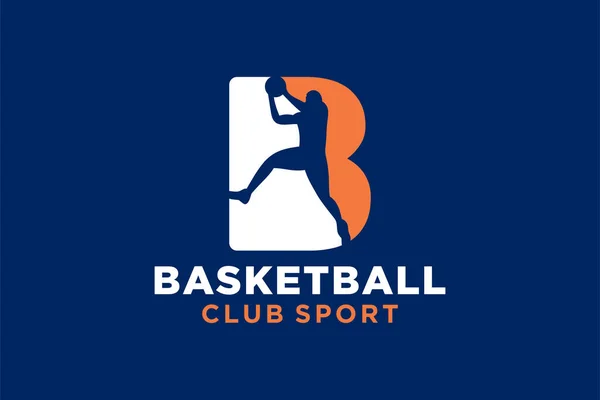 首字母B篮球标志图标 篮球运动标志 — 图库矢量图片