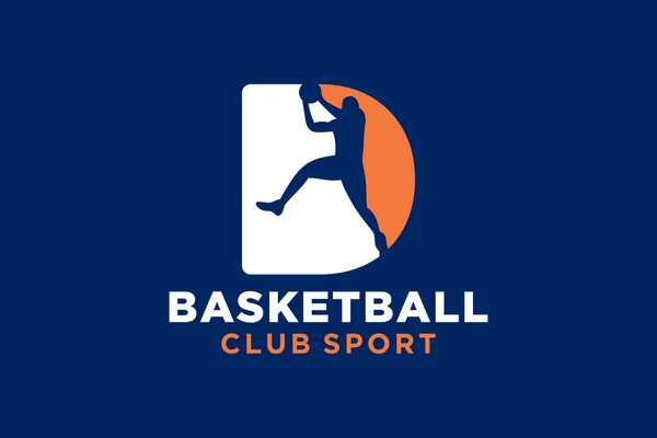 首字母D篮球标志图标 篮球运动标志 — 图库矢量图片