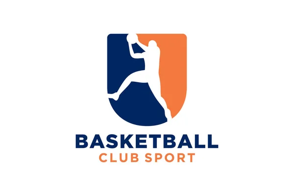 首字母U篮球标志图标 篮球运动标志 — 图库矢量图片