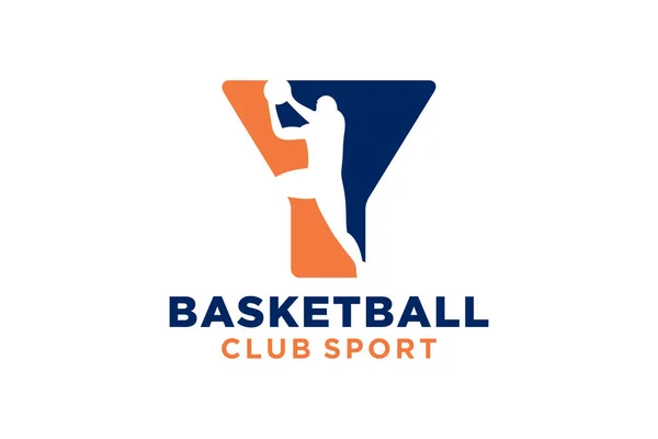 首字母Y篮球标志图标 篮球运动标志 — 图库矢量图片