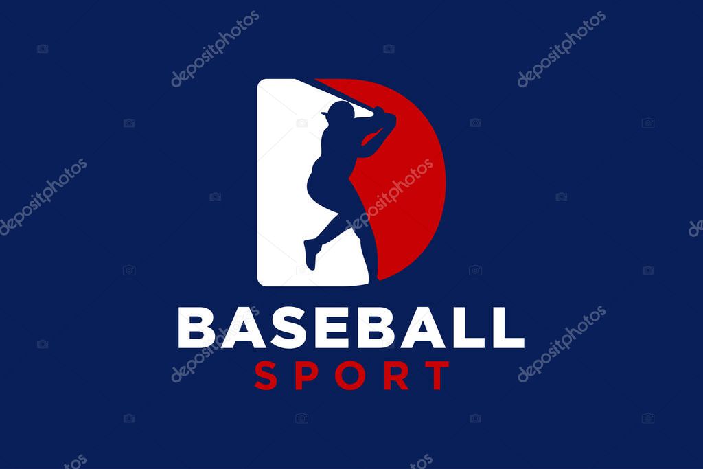 Letter D baseball logo icon vector template