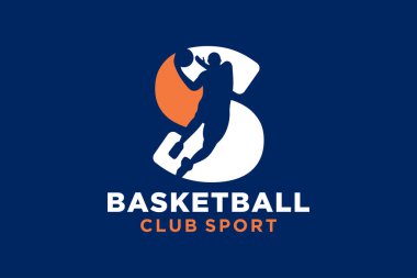 S harfli basketbol logosu simgesi. Sepet top logoti sembolü